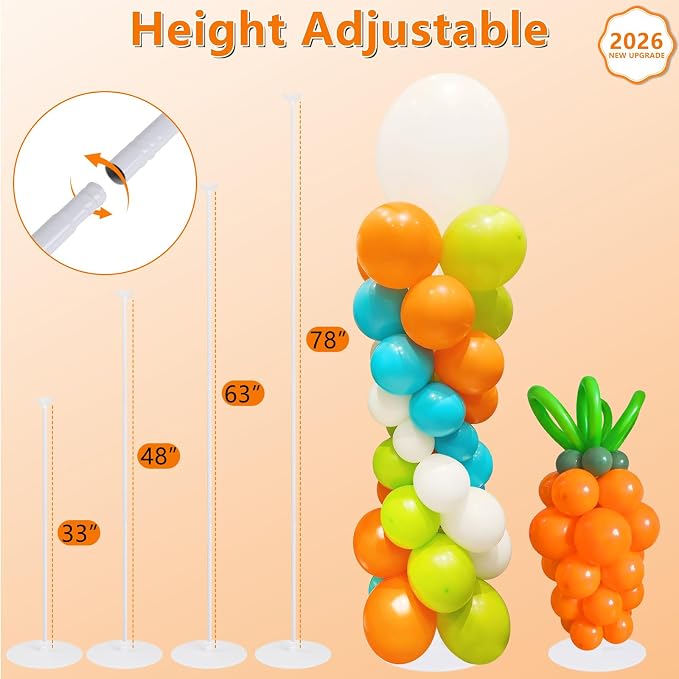 Balloon Stand Kit Set of 2, 7FT Metal Balloon Pillars Stand - Image 2
