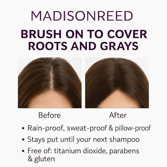 Madison Reed Root Touch Up + Brow Filler, Legno Black, Instant Gray Coverage, Fills in Brows & Thinning Hairlines, Temporary Concealing Powder, 0.13 oz (60 uses)
