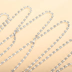 YERTTER Wedding Silver Rhinestone Head Cap Layered Fringe Chain 20s Head Accessories Jewelry Crystal Headband Headpiece Boho Hair Accessories for Women Brides Prom Costume(Silver 1)