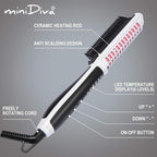 Hair Straightener and Curler 2-in-1 with Anti-Scald Technology, Fast Heating (30s), 6 Heat Levels for Every Hair Type, Auto Off, 360 Swivel Cord, Portable Straightening Iron or Curling Iron (White)