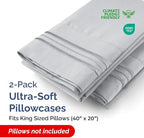 King Pillow Cases Set of 2 - Ultra Soft Hotel Quality Pillowcase Covers - Comfy, Cozy & Wrinkle Free - Shrinkage, Stain & Fade Resistant - Machine Washable Pillow Protectors - 2 Piece Set - Steel Blue