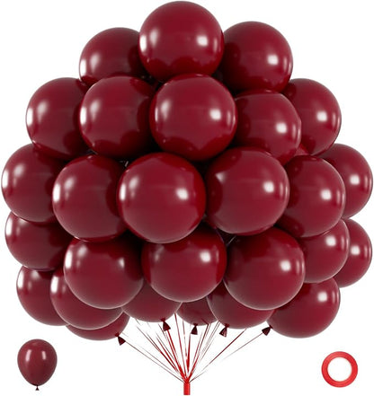 40pcs Burgundy Balloons, 12inch Matte Maroon Balloons | Balloons by ZizasAry