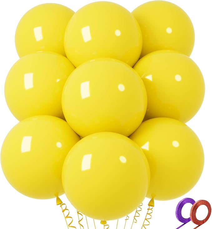 32Pcs Yellow Big Balloons 18 Inch, Round Large Latex Party Balloons by Qikoolaa
