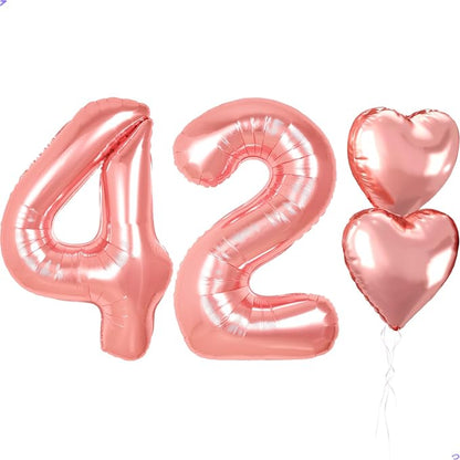 40 inch Rose Gold 42 Birthday Balloons by Unknown