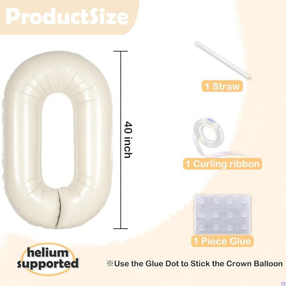 Cream White Number 48 84 Balloon - Image 2