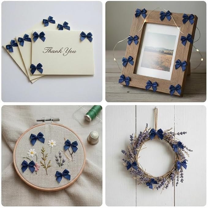 100 Pcs Mini Bows + 100 Glue Dots, - Image 3