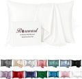 Premium Mulberry Silk Pillowcase for Hair and Skin Made in USA, Anti Acne Pure Silk Pillow Cases White Queen, 100% Real 22 Momme Pillow Cover, Anti Wrinkle, 1 Pc 20"x30" (Queen, White)