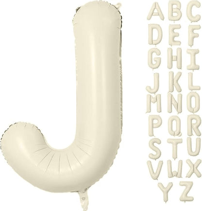 Letter Balloon 40Inch Cream White Big Alphabet Balloons Letter J | Giant Foil by YUNSHANGMO