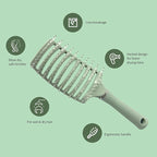 2 Pack-Air Cushion Comb Brush and Curved Vented Hair Brush,Hair brush with Effortless Tangle Removal,For Wet Dry Damaged Curly Hair for Women Men Boys Girls Kids.