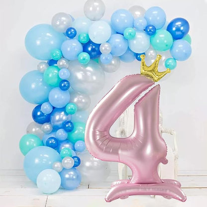 Crown Pink Number 4 Balloon - Image 3