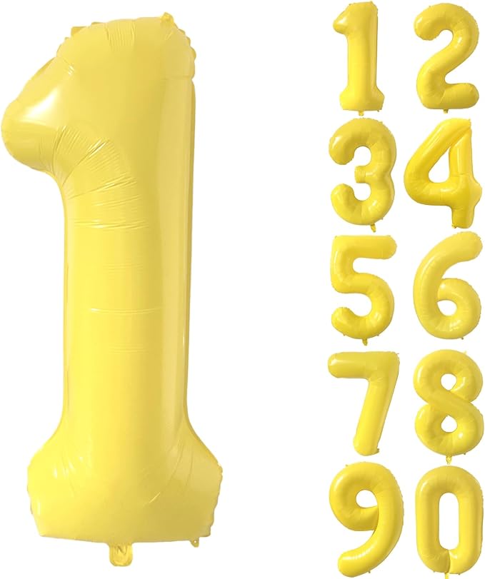 40 inch Yellow Number Balloon Giant Foil Helium Balloons Number 1 Balloon by Yeodong