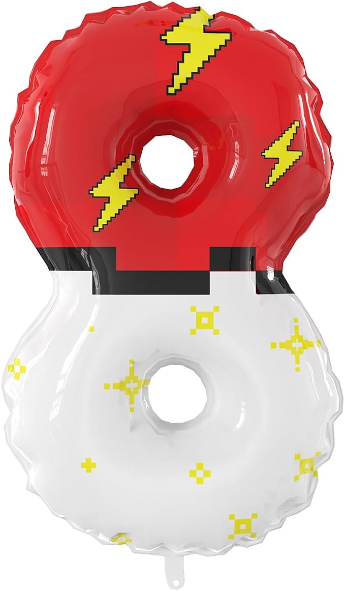 40 Inch Giant Red and White Cartoon Theme Number Foil Balloons by SIXONEAIEN