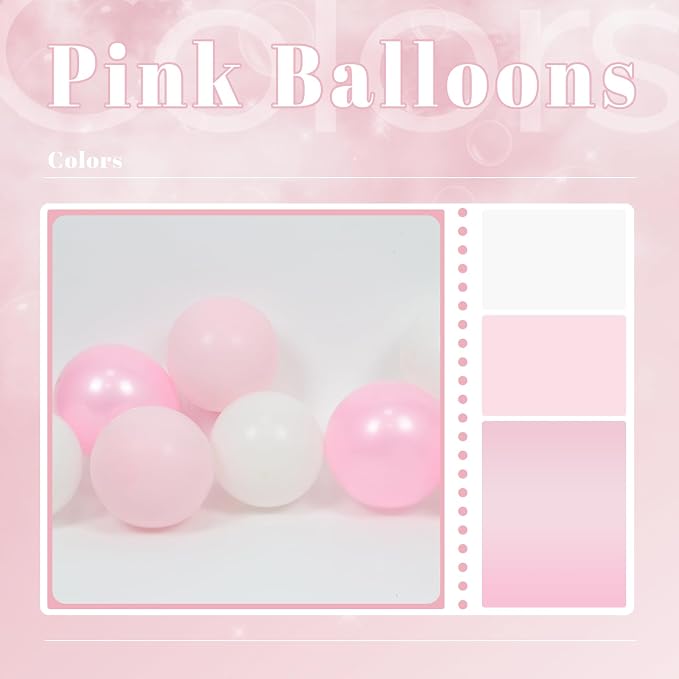 60pcs Pink and White Balloons 12inch - Image 4