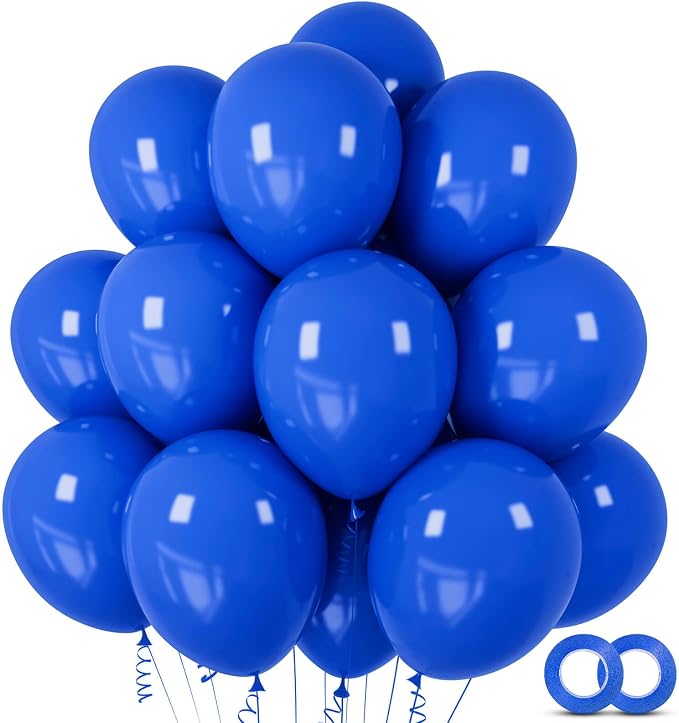 100pcs Royal Blue Latex Balloons 12 inch Matte Dark Blue balloon | Helium by ASIYUHY