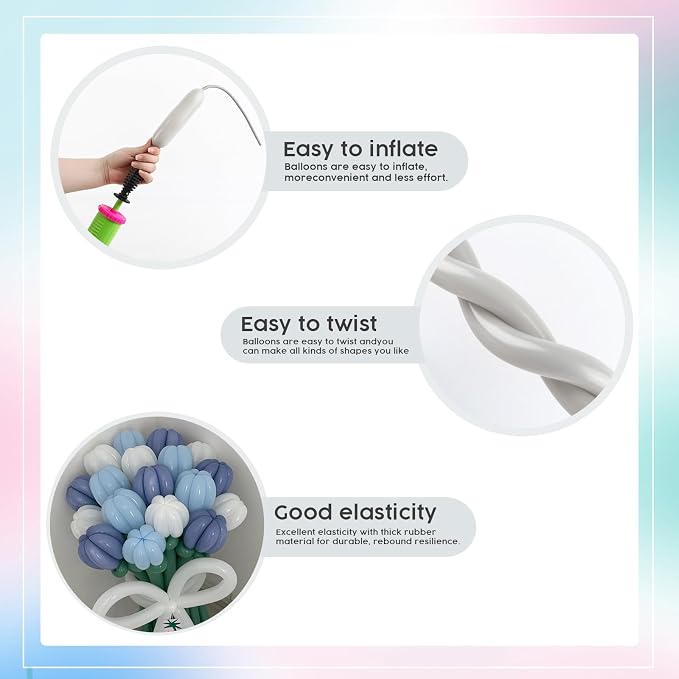 Party Balloons - Gray 260 Long Balloons - Image 6