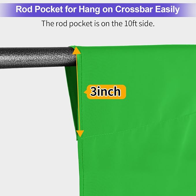 JINSUI Green Screen Backdrop, Large Background Fabric 10x20 ft | Thick - Image 4