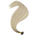 YoungSee U Tip Hair Extensions Real Human Hair Ash Blonde Ombre Blonde Balayage UTip Remy Hair Extensions 14In 50G/50S