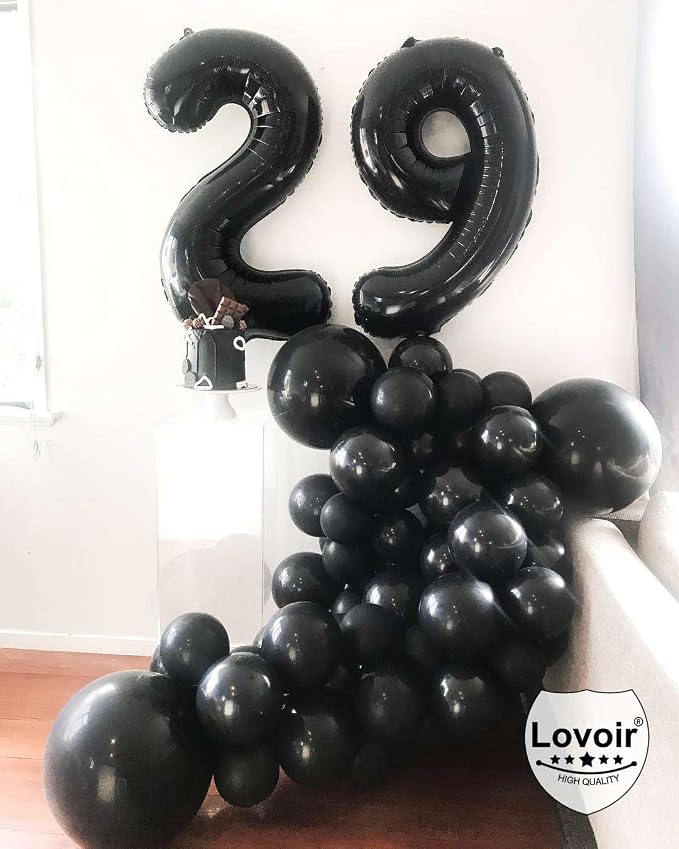 Black 28 Number Balloons, 40 Inch Giant Number 28 Balloons Foil Mylar Helium - Image 4