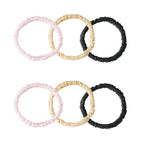 Silk Scrunchies for Women Hair 100% Mulberry Silk Hair Ties with Elastic Band Pack of 6 Silk Scrunchies No Damage