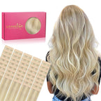 WENNALIFE Tape in Hair Extensions Human Hair, 40pcs 100g 18 inch Ombre Ash Blonde to Golden Blonde Balayage Platinum Blonde Hair Extensions Real Human Hair Invisible Straight Tape in Extensions