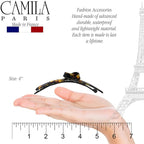 Camila Paris CP3352 French Hair Barrette Clip for Girls, Handmade, Tokyo, Metal-Free Closure Strong Hold Grip Hair Clips for Women, No Slip Durable Styling Girls Hair Accessories, Made in France