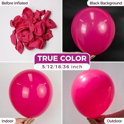 Bezente Hot Pink Balloons 18 Inch 30 Pack Latex Large Thick | Hot Pink Big - Image 2