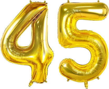 Number 45 Balloons for 45th Birthday Party Decorations, 0-100 Large No.45 by Joycard