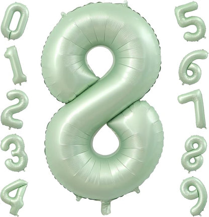 40 Inch Olive Green Number 8 Balloon by TNCDJKPA