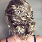 5 Pieces Bride Hair Pins Rhinestone Bridal Hair Piece for Women Crystal Hair Accessories for Bride Bridesmaids Flower Girls(Gold)