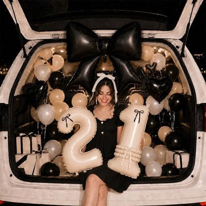 Cream 21 Number Balloon 40 Inch, 21st Birthday Decorations - Image 6
