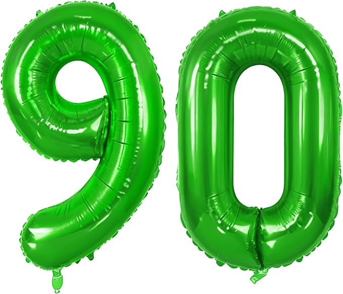 Number 90 Balloons for 90th Birthday Party Decorations, 0-100 Large No.90 by Joycard