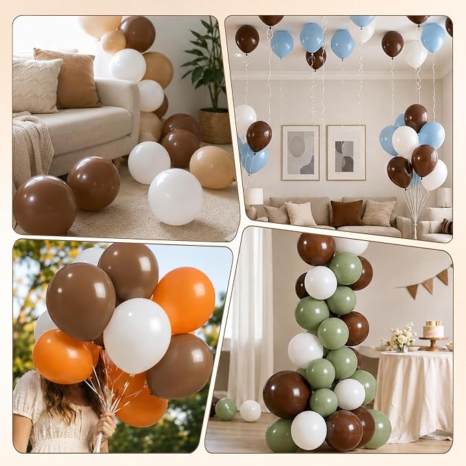 Brown Balloons, 12 Inch Dark Coffee Neutral Latex Party Balloon 30 Pack | - Image 6