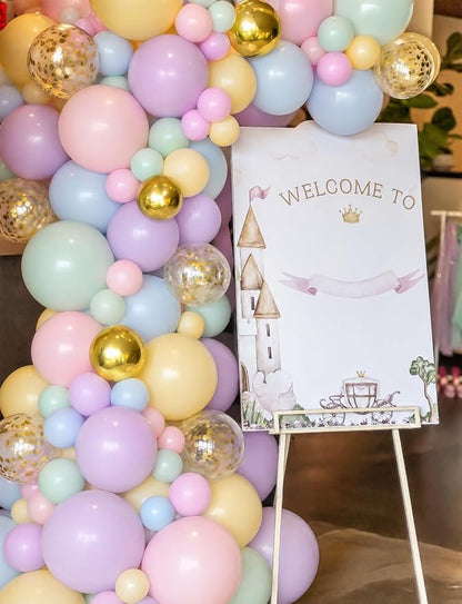 Princess Balloon Garland Arch Kit, Castle Carriage and Crown Foil Balloons - Image 4