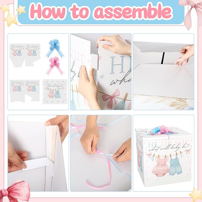AmazingSpark 28in Giant Gender Reveal Gift Box - Image 3