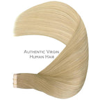 WENNALIFE Tape in Hair Extensions Human Hair, 20pcs 50g 12 inch Balayage Dirty Blonde to White Blonde Remy Hair Extensions for Women Tape Ins Straight Extensiones De Cabello Humano Skin Weft