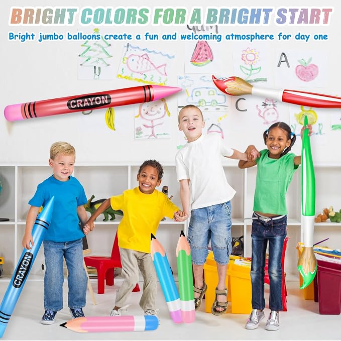 16 Pcs Large Inflatable Pencil Balloons Set Jumbo Inflatable Crayons Giant - Image 6