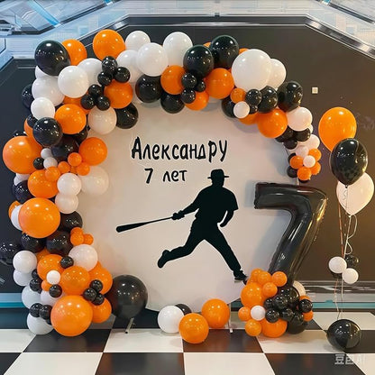 Orange and Black Balloon Arch Garland Kit - Image 3