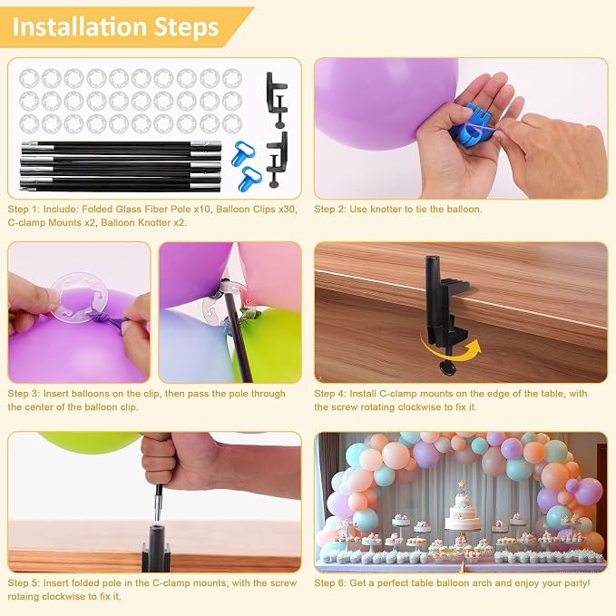13FT Table Balloon Arch Kit Stand – Adjustable Balloon Arch Stand - Image 2