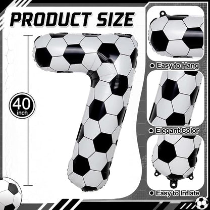 Soccer Number 7 Balloon for Boys, Gaint Soccer 7 Balloon Number, 7th Birthday - Image 2