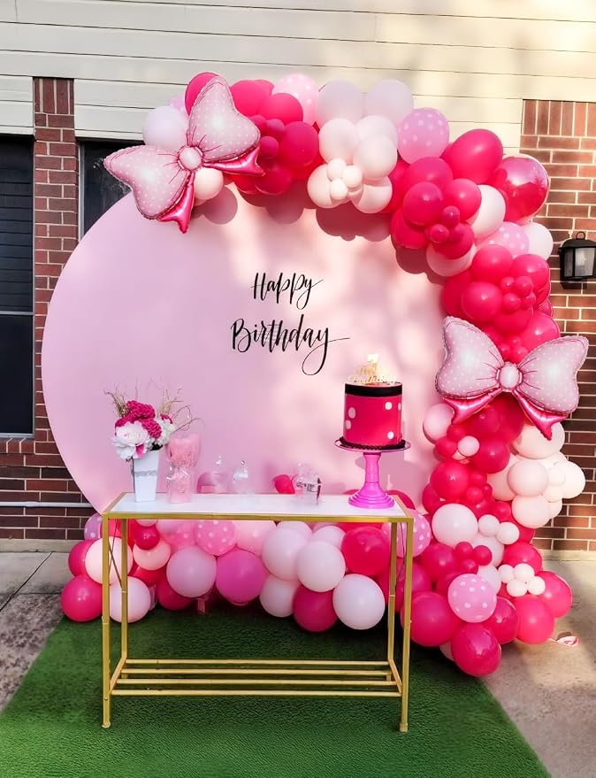 Pink Mouse Balloon Garland Arch Kit, Girls Birthday Decorations | 124 Pcs Hot - Image 4