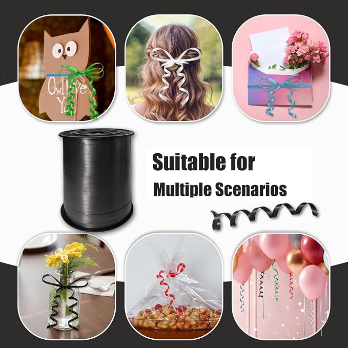 500 Yards Curling Ribbon， Black Balloon String Ribbon，for Gift Wrapping，Party - Image 4