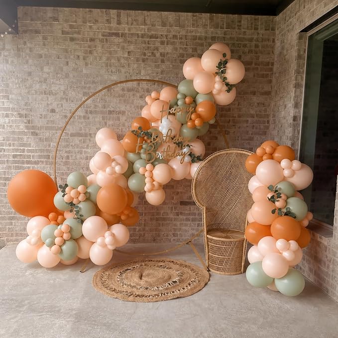 CROSSFINGERS Orange Baby Shower Decorations, Sage Green Balloon Arch Kit | Sand - Image 7