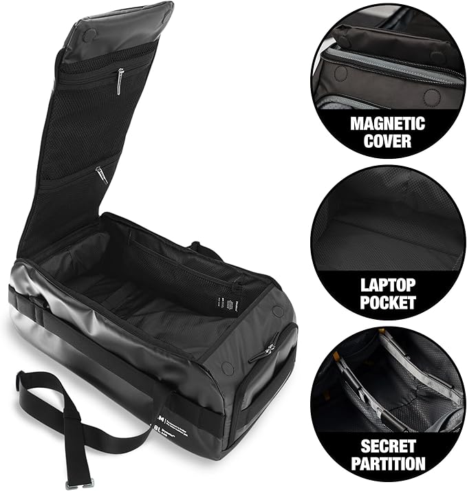 Blackbriar Range Duffel 60L Cactus Grey, Convertible Backpack with Patented Magnetic Access, Modular S-Partition, Dual Shoe Garage | Waterproof Drycoatex™ for Tactical, Travel, Gym