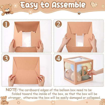 Gejoy 92 Pcs Bear Theme Baby Balloon Boxes - Image 3