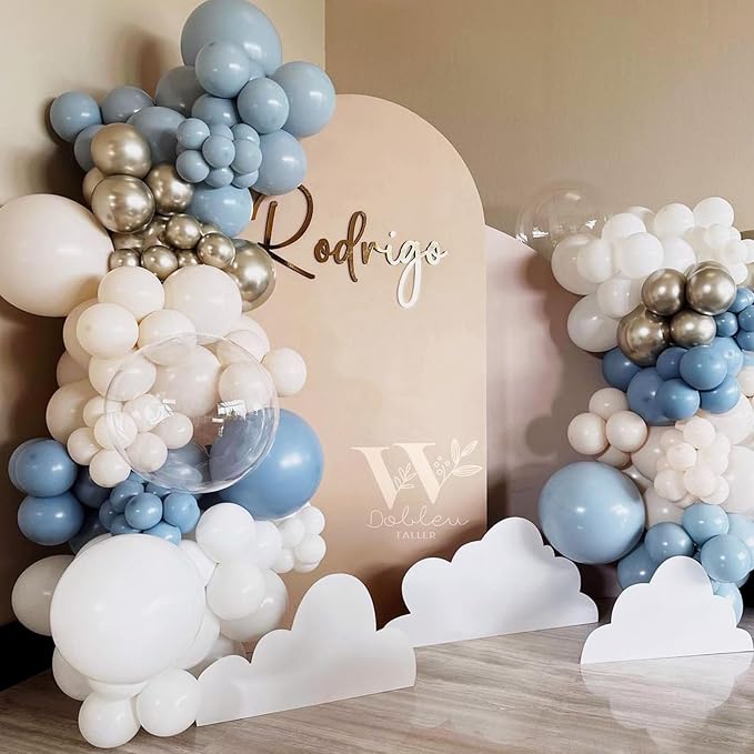 Jobkoo Blue Balloons, 12 Inch 30 Pcs Pale Aqua Blue Balloon Muted Dusty Blue - Image 5