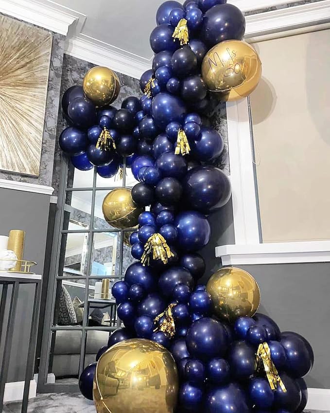 KBZVNAF Navy Blue Latex Party Balloons 50 Pack 12 inch | Navy Round Helium - Image 5