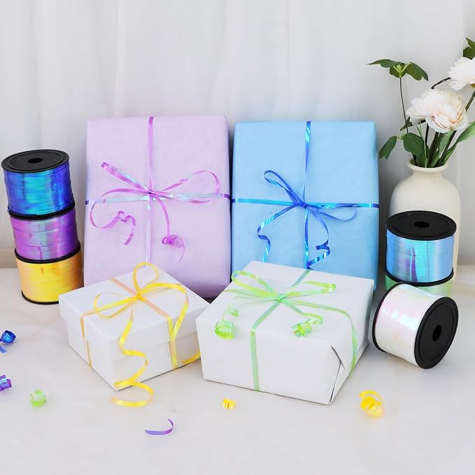 TONIFUL 6 Colors Iridescent Rainbow Curling Ribbon Balloon String - Image 4