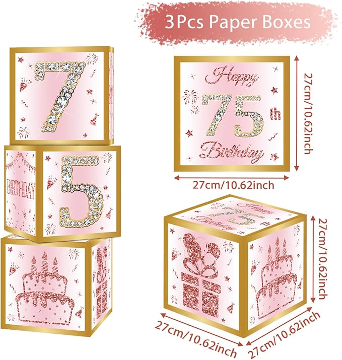 DataMoon 75th Birthday Decorations Boxes - Image 4