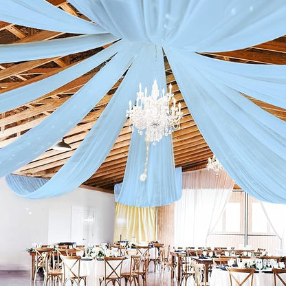 Showgeous 6 Panels Baby Blue Ceiling Drapes by Showgeous