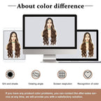 NAYOO Long Brown Mixed Blonde Wavy Wig for Women 26 Inch Middle Part Curly Wavy Wig Natural Looking Synthetic Heat Resistant Fiber for Daily Party Use (Brown Mixed Blonde)